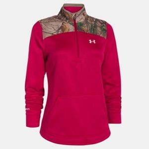 NWT Under Armour Womens L ColdGear Red SweatShirt
